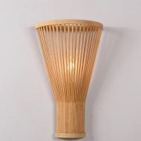 Bamboo & Glass LED glow Wall Lamp hollow brown PC