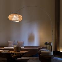 Marbre & Bambou & Acier inoxydable Lampe de plancher pièce