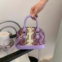 PU Leather Shell Shape Handbag attached with hanging strap snakeskin pattern PC