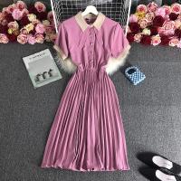 Polyester High Waist One-piece Dress slimming Solid : PC