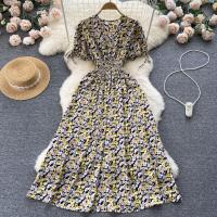 Polyester High Waist One-piece Dress slimming & deep V shivering : PC