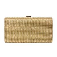 Zinc Alloy & Polyester hard-surface Clutch Bag with chain & with rhinestone PC