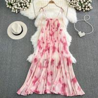 Polyester Beach Dress Slip Dress loose printed : PC