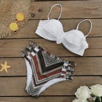Polyester High Waist Bikini & two piece & skinny style printed Set