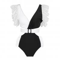 Polyester Monokini backless & with belt & skinny style white and black PC