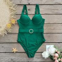 Polyester One-piece Swimsuit backless & skinny style Solid PC