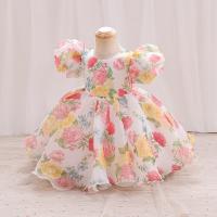 Polyester Ball Gown Girl One-piece Dress Cute printed PC