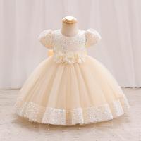 Sequin & Polyester Ball Gown Girl One-piece Dress Cute & with bowknot Solid PC