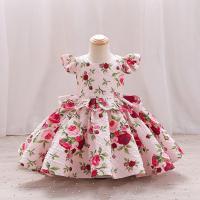 Polyester Soft & Ball Gown Girl One-piece Dress Cute & breathable printed PC