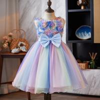 Polyester Slim & Ball Gown Girl One-piece Dress Cute floral PC