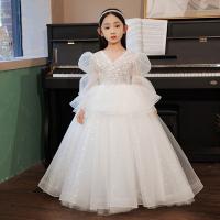Poliestere Dívka Jednodílné šaty Pevné Bianco kus