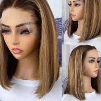 Human Hair short hair & Easy Matching Wig brown PC