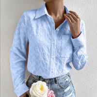 Polyester Women Long Sleeve Shirt & loose & breathable jacquard heart pattern PC