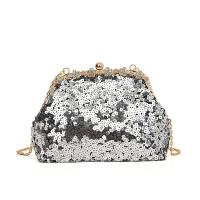 Sequin & Polyester Crossbody Bag with chain & large capacity & One Shoulder Solid PC