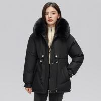 Polyester long style & windproof Women Parkas & thick fleece Solid PC