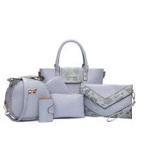 PU Leather Easy Matching Bag Suit large capacity & six piece & attached with hanging strap Solid PC