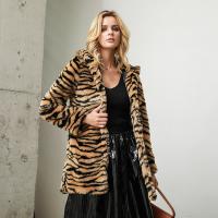 Artificial Fur Plus Size Women Coat & loose & thermal tiger stripes brown PC