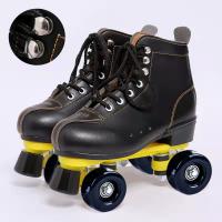 Microfiber Leather & Canvas Roller Skates  patchwork Others Pair