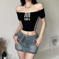 Cotton Waist-controlled & Slim Boat Neck Top midriff-baring & backless printed Others two different colored PC
