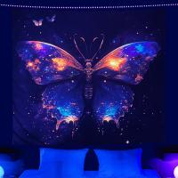 Poliéster Tapiz, impreso, patrón de mariposa, azul,  trozo