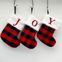 Plush & Cotton Linen & Polyester Christmas Decoration Stocking christmas design red PC