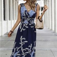 Polyester High Waist One-piece Dress slimming printed PC