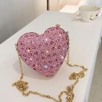 Polyester Easy Matching Crossbody Bag with rhinestone heart pattern PC