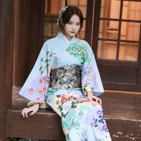 Polyester Kimono Kostüm Set, Kimono Kostüme & Gürtel, Gedruckt, Zittern, Blau,  Stück