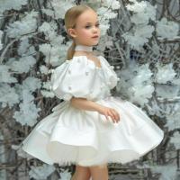 Polyester Princess Girl One-piece Dress white PC