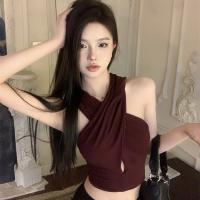 Polyester Waist-controlled & High Waist Tank Top & off shoulder patchwork Others PC