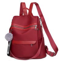 PU Leather easy cleaning Backpack with hanging ornament & durable & large capacity Solid PC