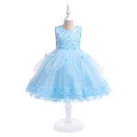 Cotton Ball Gown Girl One-piece Dress Cute & large hem design Solid PC