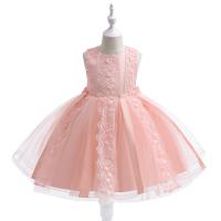 Cotton Ball Gown Girl One-piece Dress Cute & with bowknot Solid PC