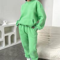Polyester With Siamese Cap Women Casual Set & two piece & loose Pants & top Set