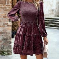 Polyester Slim & A-line Autumn and Winter Dress Solid PC