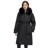 Polyester long style Women Parkas detachable & thermal Solid PC