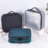 PU Leather & Nylon Cosmetic Bag durable & sewing thread Argyle PC
