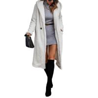 Polyester long style & windproof Women Coat & thermal Solid PC