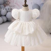 Polyester Princess Girl One-piece Dress white PC