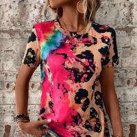 Polyester Frauen Kurzarm T-Shirts, Gedruckt, unterschiedliche Farbe und Muster für die Wahl, mehr Farben zur Auswahl,  Stück