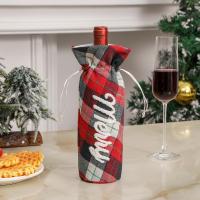 Cloth Wine Bottle Cover Cute & christmas design printed plaid PC