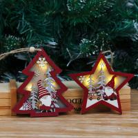 Wood Creative Christmas Tree Hanging Decoration for home decoration PC