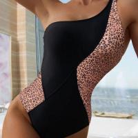 Polyester One-piece Swimsuit & skinny style printed leopard PC