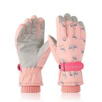 Pongee & Microfiber PU Synthetic Leather Waterproof Skiing Gloves thicken & anti-skidding & thermal : Pair
