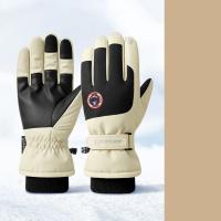 Pongee & Microfiber PU Synthetic Leather windproof Skiing Gloves fleece & thicken & thermal :XXL Pair