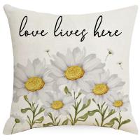 Linen & Polyester Throw Pillow Covers durable printed PC