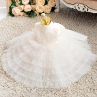 Polyester Princess & Ball Gown Girl One-piece Dress white PC