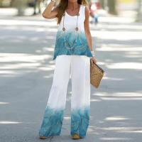 Polyester Vrouwen Casual Set Lange broek & Boven Afgedrukt verschillende kleur en patroon naar keuze meer kleuren naar keuze Instellen