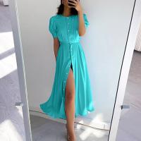 Polyester Plus Size & High Waist One-piece Dress Solid PC