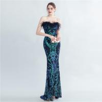 Sequin & Spandex & Polyester Slim & Mermaid Long Evening Dress & tube embroidered PC